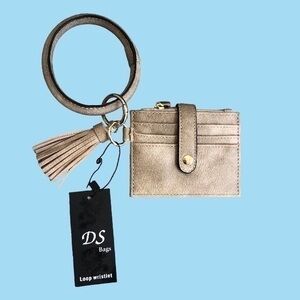 Bangle wristlet card holder wallet